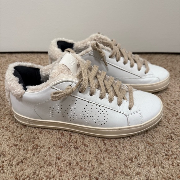 P448 White Sneakers with Sherpa - Picture 2 of 8